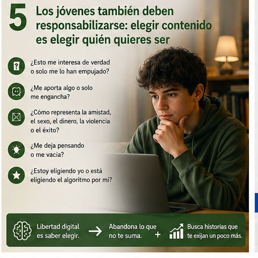 Los jóvenes también deben responsabilizarse: elegir contenido es elegir quién quieres ser